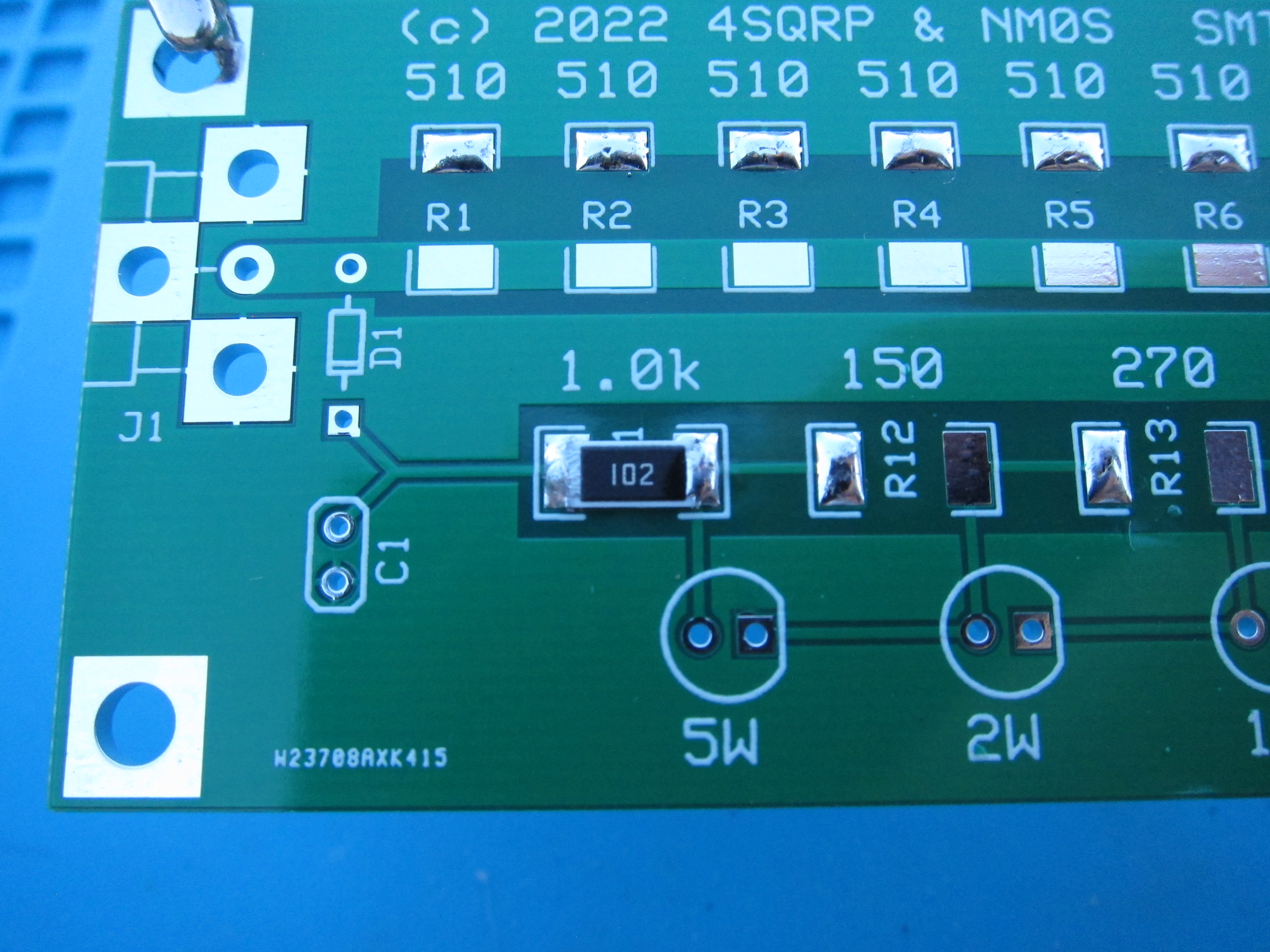 One component installed with both sides soldered down